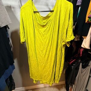 Vibrant Lime Green Cotton Tee Shirt Dress
